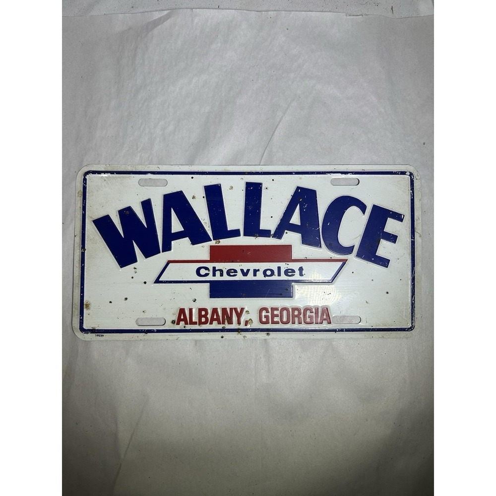 Vintage Wallace Chevy Chevrolet Albany GA Georgia Truck Tag Advertising Plate